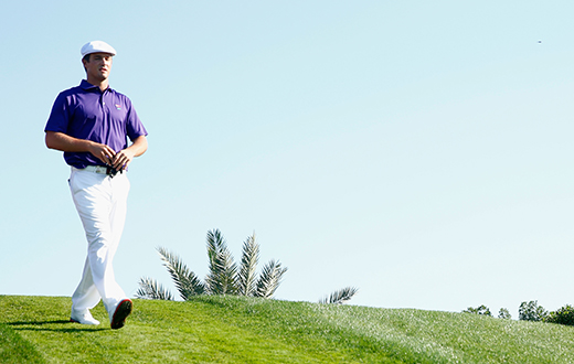 ABU DHABI, UNITED ARAB EMIRATES - JANUARY 21: Amateur Bryson Dechambeau of the United States walks off the third tee during the first round of the Abu Dhabi HSBC Golf Championship at the Abu Dhabi Golf Club on January 21, 2016 in Abu Dhabi, United Arab Emirates. (Photo by Scott Halleran/Getty Images)